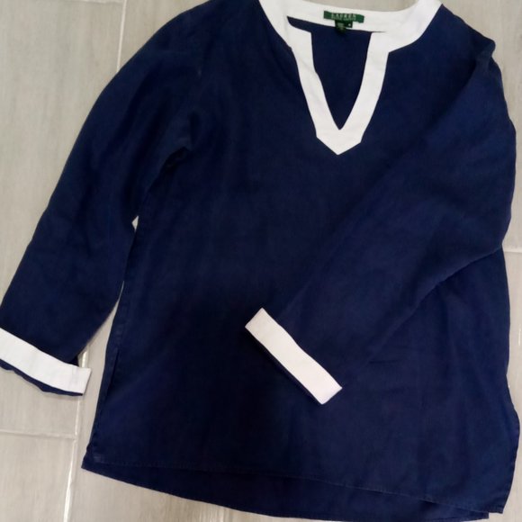 Lauren by Ralph Lauren Medium Blue and White - Picture 1 of 3